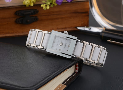 Juego de Relojes de Pareja con Diamante Cuadrado de Cuarzo - Image 25