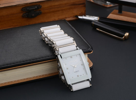 Juego de Relojes de Pareja con Diamante Cuadrado de Cuarzo - Image 32
