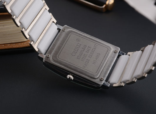 Juego de Relojes de Pareja con Diamante Cuadrado de Cuarzo - Image 33
