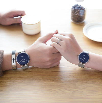 Reloj de Pareja Minimalista Acero Inoxidable Ultadelgado Resistente al Agua - Image 17