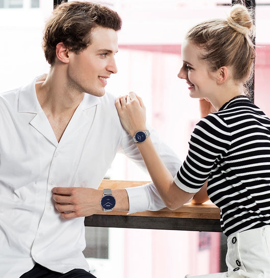 Reloj de Pareja Minimalista Acero Inoxidable Ultadelgado Resistente al Agua - Image 19