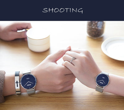 Reloj de Pareja Minimalista Acero Inoxidable Ultadelgado Resistente al Agua - Image 24