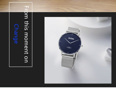 Reloj de Pareja Minimalista Acero Inoxidable Ultadelgado Resistente al Agua - Image 25