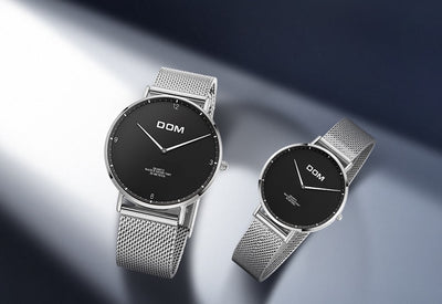 Reloj de Pareja Minimalista Acero Inoxidable Ultadelgado Resistente al Agua - Image 27