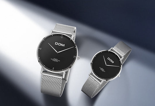 Reloj de Pareja Minimalista Acero Inoxidable Ultadelgado Resistente al Agua - Image 27