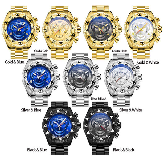 Reloj Deportivo Hombre Tres Ojos Luminoso Esfera Grande Acero Inoxidable - Image 18