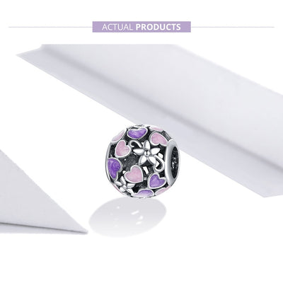 Abalorio Charm de Plata Hueca Amor Púrpura 925 - Regalo Día de San Valentín - Image 11
