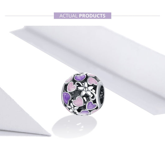 Abalorio Charm de Plata Hueca Amor Púrpura 925 - Regalo Día de San Valentín - Image 11
