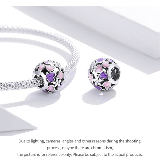 Abalorio Charm de Plata Hueca Amor Púrpura 925 - Regalo Día de San Valentín - Image 12