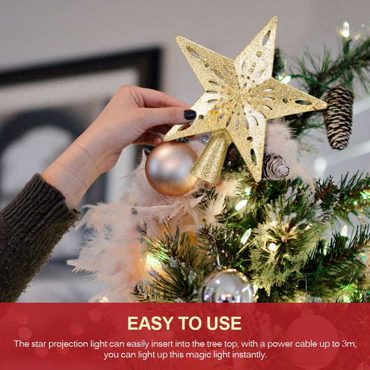 Estrella Luminosa LED para Árbol de Navidad con Proyector Láser de Copos de Nieve - Image 19