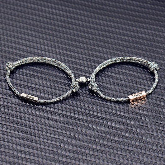 Pulsera de Pareja Personalizada con Imán - Acero Inoxidable Promesa de Amor Eterno - Image 13