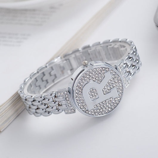 Reloj Pulsera Diamante Personalidad con Solapa Estilo Británico para Mujer - Image 12