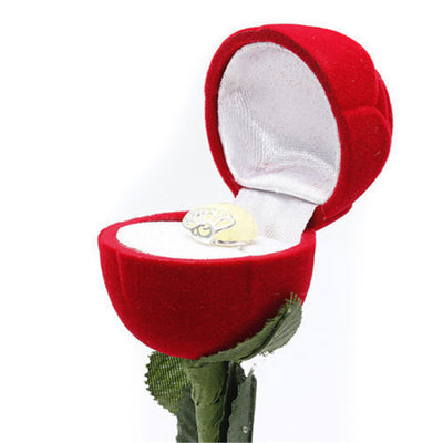 Anillo Rosa Roja Romántico en Caja de Regalo para Aniversario, Boda y Propuesta - Image 11