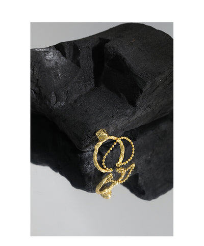 Anillo de Cadena con Cuentas Geométricas Textura Lava - Image 11