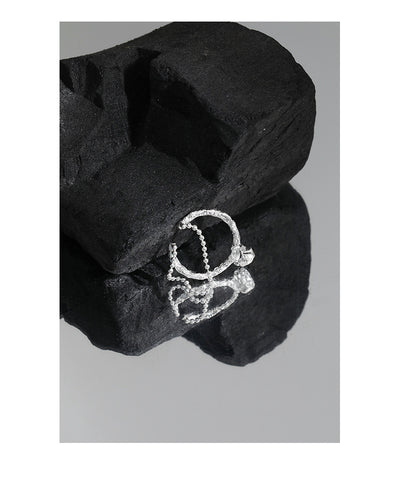 Anillo de Cadena con Cuentas Geométricas Textura Lava - Image 12