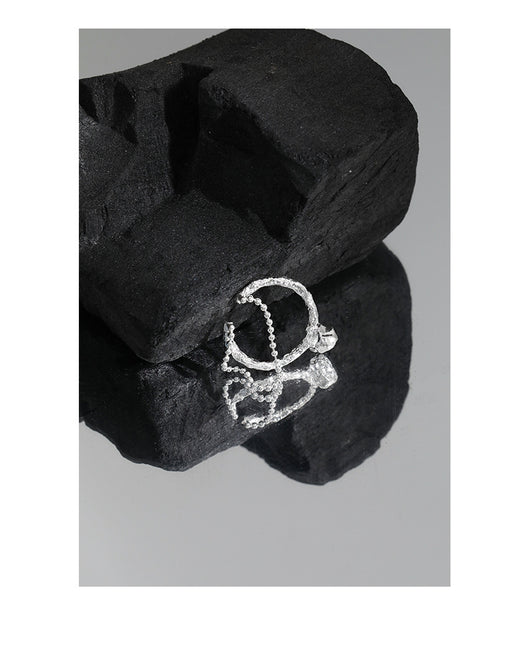 Anillo de Cadena con Cuentas Geométricas Textura Lava - Image 12
