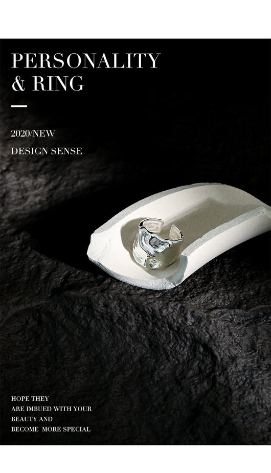 Anillo de Plata Esterlina 925 con Textura Arrugada para Mujer - Image 11