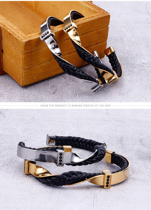 Pulsera de Acero Inoxidable y Cuero - Image 7