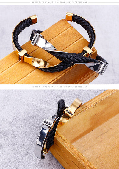 Pulsera de Acero Inoxidable y Cuero - Image 9