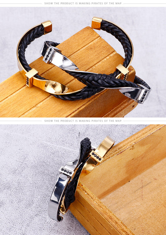 Pulsera de Acero Inoxidable y Cuero - Image 9