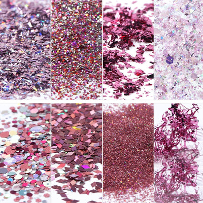 Set de 8 Cajas de Polvo Glitter para Diseño de Uñas - Image 6