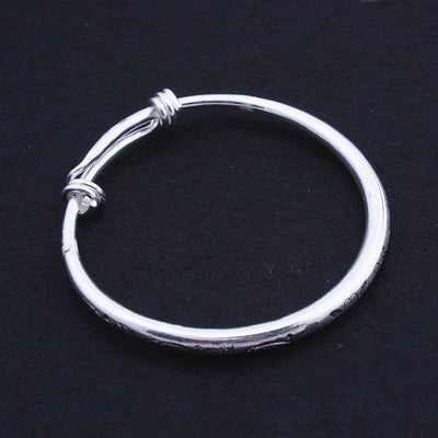 Pulsera de Plata Tibetana Maciza Tallada a Mano - Image 7