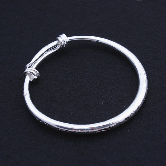 Pulsera de Plata Tibetana Maciza Tallada a Mano - Image 7