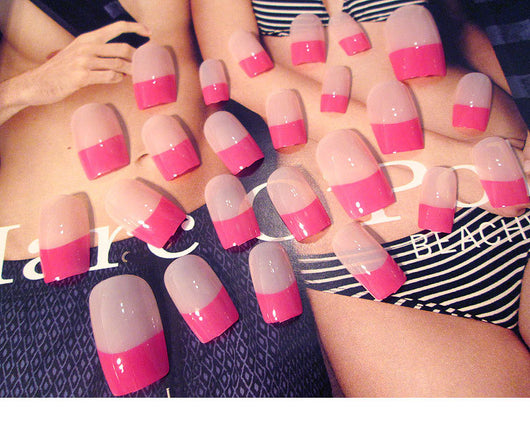 Uñas Postizas Francesas Largas - Parches de Diseño Nail Art - Image 6