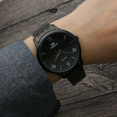 Reloj de Hombre Acero Inoxidable Dorado Resistente al Agua - Estilo Moderno Cuarzo - Image 9