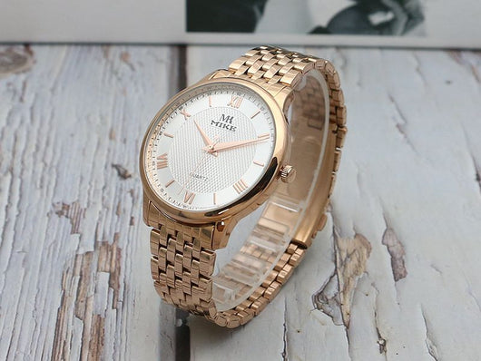Reloj de Hombre Acero Inoxidable Dorado Resistente al Agua - Estilo Moderno Cuarzo - Image 28