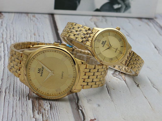 Reloj de Hombre Acero Inoxidable Dorado Resistente al Agua - Estilo Moderno Cuarzo - Image 36