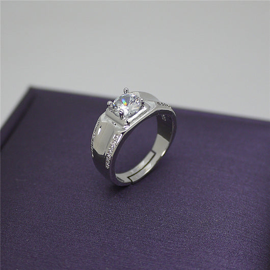Anillos para Pareja con Diamante en Plata 925 Bañada en Oro - Image 8