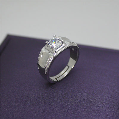 Anillos para Pareja con Diamante en Plata 925 Bañada en Oro - Image 9