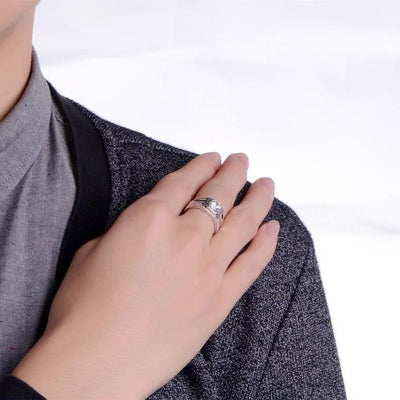 Anillos para Pareja con Diamante en Plata 925 Bañada en Oro - Image 11