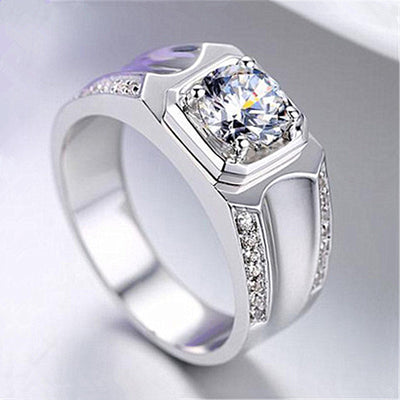 Anillos para Pareja con Diamante en Plata 925 Bañada en Oro - Image 12