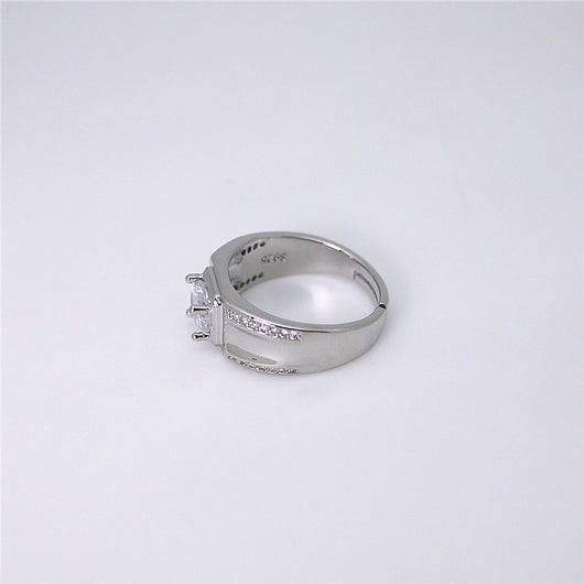 Anillos para Pareja con Diamante en Plata 925 Bañada en Oro - Image 16