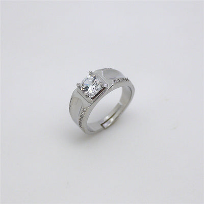 Anillos para Pareja con Diamante en Plata 925 Bañada en Oro - Image 17