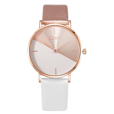 Reloj de moda para mujer en oro rosa con correa de cuero - Image 8