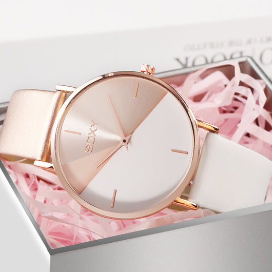 Reloj de moda para mujer en oro rosa con correa de cuero - Image 13