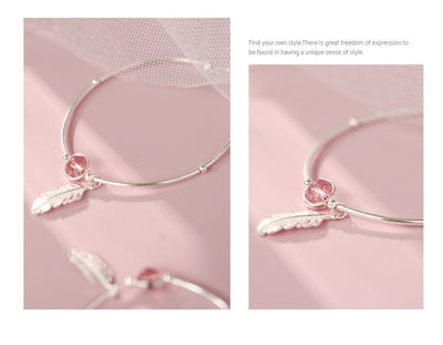 Pulsera Colgante de Pluma y Fresa - Image 14