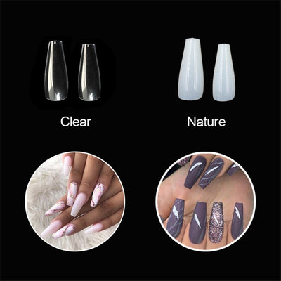 500 Uñas Postizas Transparentes de Color Natural - Efecto Ballet - Image 5