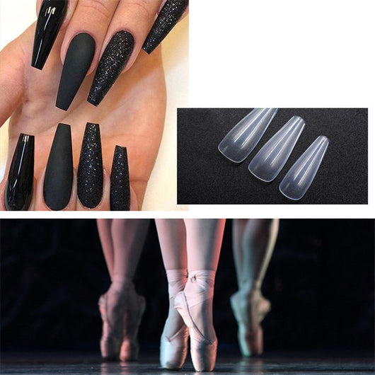 500 Uñas Postizas Transparentes de Color Natural - Efecto Ballet - Image 6