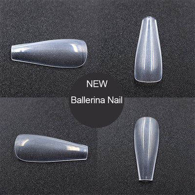 500 Uñas Postizas Transparentes de Color Natural - Efecto Ballet - Image 9