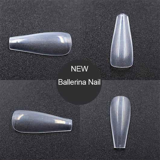 500 Uñas Postizas Transparentes de Color Natural - Efecto Ballet - Image 9
