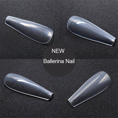 500 Uñas Postizas Transparentes de Color Natural - Efecto Ballet - Image 10