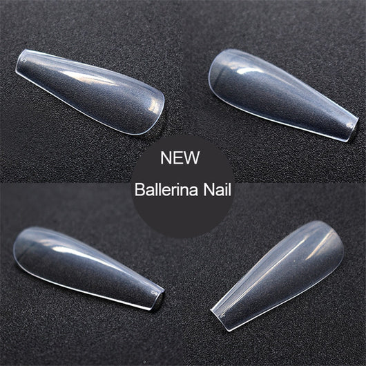 500 Uñas Postizas Transparentes de Color Natural - Efecto Ballet - Image 10