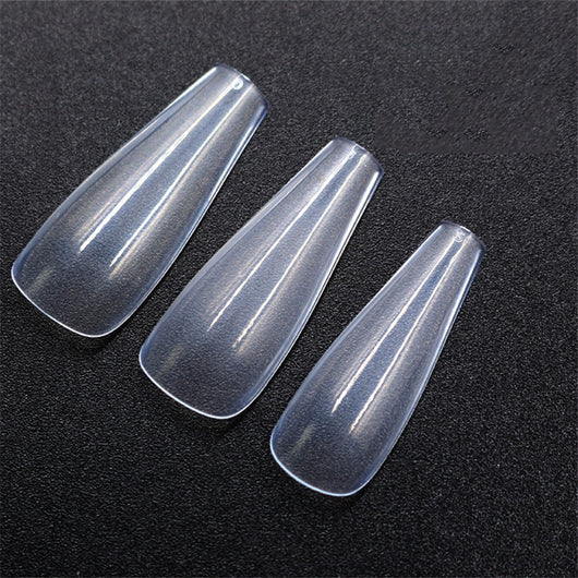 500 Uñas Postizas Transparentes de Color Natural - Efecto Ballet - Image 11
