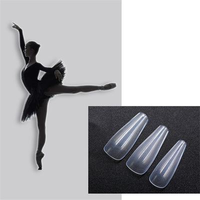 500 Uñas Postizas Transparentes de Color Natural - Efecto Ballet - Image 13