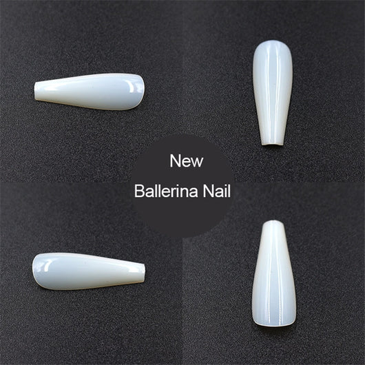 500 Uñas Postizas Transparentes de Color Natural - Efecto Ballet - Image 14