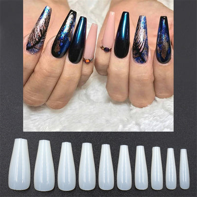 500 Uñas Postizas Transparentes de Color Natural - Efecto Ballet - Image 16
